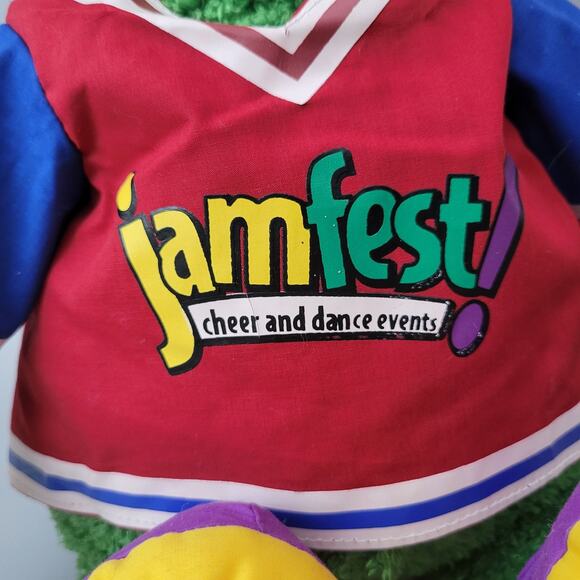 Vtg Jammy Jamfest Cheer & Dance Plush Green Monster Mascot Toy 22" - Picture 7 of 10
